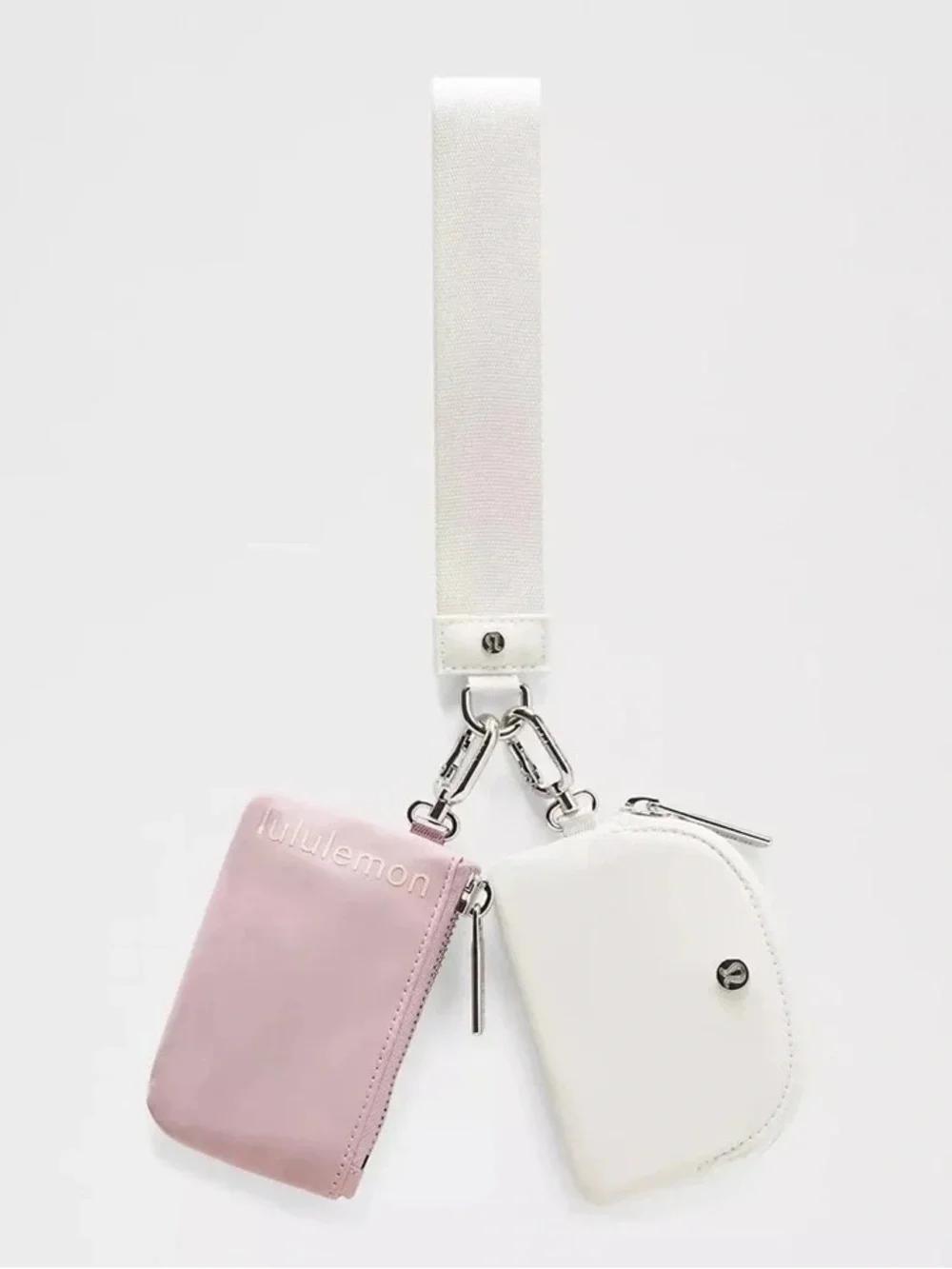 Lululemon Dual Pouch Wristlet Pink Haze Light Ivory Wallet